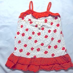 Xhilaration Orange/ Cream/ Pink Floral Cheetah Print Dress, Size 3T